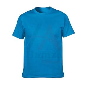 Camiseta de algodón de color azul liso para hombre y mujer Impresión de logotipo personalizado Ropa informal cómoda Camisetas de hombre al por mayor - Product Image 1