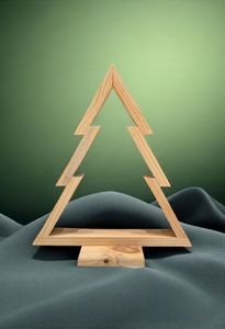 Natural Wooden Christmas <b>Tree</b> for Tabletop Decoration, Handmade Rustic Holiday <b>Tree</b> Ornament, Christmas Home Decor for Living - Product Image 4