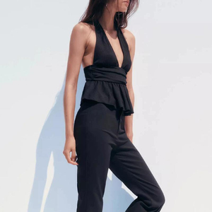 Chaleco de punto con encaje para mujer, cuello en V, con botones, sin mangas, cárdigan, top informal de verano personalizado, blusa tipo chaleco - Product Image 3