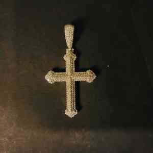 Pendentif Hip Hop Croix Entièrement Sertie de Diamants, en Acier Inoxydable, Diamant de Laboratoire 4 carats, Unisexe, Tendance, pour Toutes les Occasions, Cadeau - Product Image 4