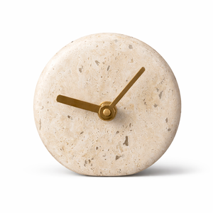 New Luxury Marble <b>Desk</b> Clock with Modern Brass Accents Geometric Shapes Unique Home Decor for Office Living Room Clock - Product Image 6