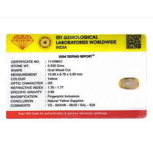 Loose 2.75 Carat Oval Cut Yellow Sapphire Gemstone for Fine Jewelry - Product Image 4