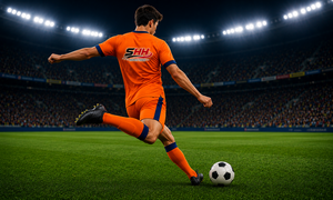 Maillots de football personnalisés de haute qualité, uniforme d'équipe, short de football, impression par transfert thermique, respirant, 100% polyester élastique - Product Image 2