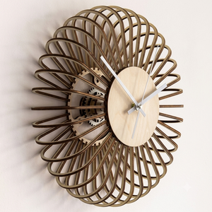 Modern 3D <b>Wooden</b> <b>Wall</b> <b>Clock</b> Nordic Minimalist Geometric Silent Quartz <b>Clock</b> Creative Hollow Wood <b>Clock</b> for Living Room Decor - Product Image 1