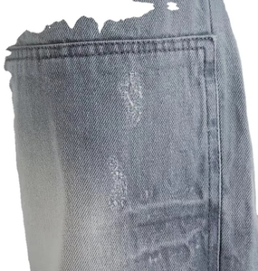 Jean en denim de coton de qualité supérieure pour homme, style droit, taille mi-haute, délavé, effet vieilli, coupe charpentier, tendance - Product Image 6
