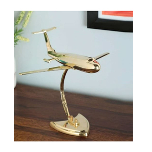 Modèle d'avion à hélices avec support, finition PVD dorée, en aluminium moulé, modèle d'avion de luxe sur mesure, décoration intérieure - Product Image 2