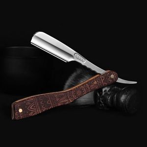 Navaja de Afeitar Recta con Mango Metálico de Color, Hoja de Acero Inoxidable, para Afeitado Facial Masculino, de Barbería, de Una Sola Hoja - Product Image 5
