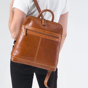 Wholesale Custom Leather Women Crossbody Chest Bag High Quality <b>Brown</b> Flap <b>Backpack</b> Bag with Factory Direct Price - Product Image 2