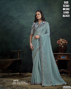 Sari Tradicional de Seda Rosa con Diseño de Llama, con Características de Absorción de Humedad y Antiarrugas para Mujer - Product Image 6