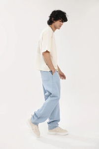 Custom Men's Oversize <b>Box</b> Cut Tee Shirt 250-300 Gsm Heavyweight 100% Cotton Digital <b>Drop</b> Shoulder Boxy Fit Regular Length - Product Image 3
