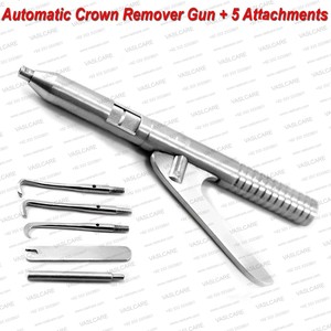Pistola Automática para Remover Coronas con 5 Instrumentos Intercambiables para la Remoción de Coronas y Puentes Dentales para Procedimientos Odontológicos - Product Image 1