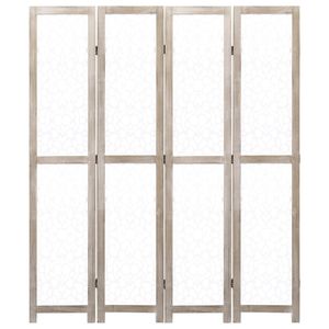 ฉากกั้นห้องไม้จริง 4 บาน ขนาด 55.1"x65" สีขาว - Product Image 3