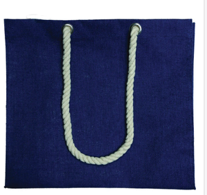 Sac fourre-tout en jute écologique et durable, avec une poche avant en toile, des poignées en coton robustes et un design spacieux, idéal pour le shopping. - Product Image 6