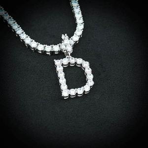 High Quality Hip Hop Letter Pendant 925 Sterling <b>Silver</b> 14K 18K <b>Solid</b> Gold Iced Out Moissanite Custom Jewelry - Product Image 4