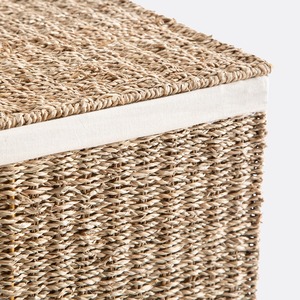 Cesto de lavandería de mimbre con 2 compartimentos, hecho a mano, cesta de almacenamiento ecológica, venta al por mayor, hecho en Vietnam - Product Image 4