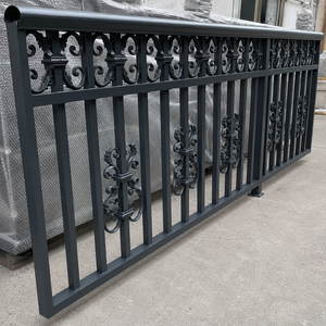 Barandilla Decorativa de Hierro Forjado Negro con Adornos Florales, Barandilla Metálica para Balcón, Terraza, Valla, Panel de Seguridad Exterior - Product Image 4