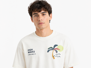 Camiseta Gráfica Blanca para Hombre con Estampado de Olas, Casual, de Media Manga, Corte Holgado, para Verano, Estilo Urbano, Suave y Cómoda - Product Image 4