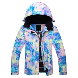 Chaqueta Impermeable para Esquí y Snowboard para Mujer, Diseño Multicolor con Capucha, Estampado de Lunares Blancos, Aislamiento Sintético, Cierre de Cremallera - Product Image 6