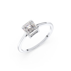 REYES Minimalist CVD HPHT Lab Grown Diamond Everyday Wear Fine Jewelry 14K White Gold Engagement Wedding Gift Rings For Women - Product Image 1