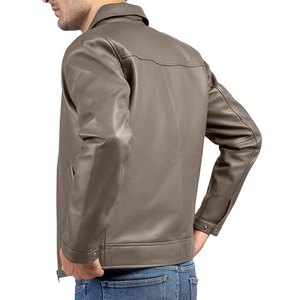 เสื้อแจ็คเก็ตหนังผู้ชาย หนังแกะ ทรงเข้ารูป สไตล์ไบค์เกอร์ เสื้อโค้ทลำลองสำหรับฤดูหนาว รับทำโลโก้ตามสั่ง ผู้ผลิต OEM - Product Image 5