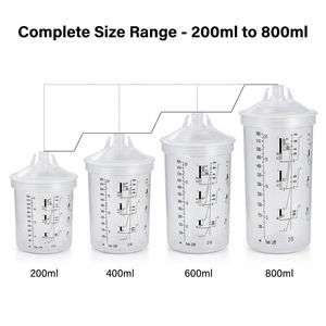 Système de gobelet de peinture jetable 200 ml pour pistolet de pulvérisation, gobelet de mélange pour retouche automobile, moulage par injection, revêtement sans nettoyage, étanche, alimentation par gravité - Product Image 5