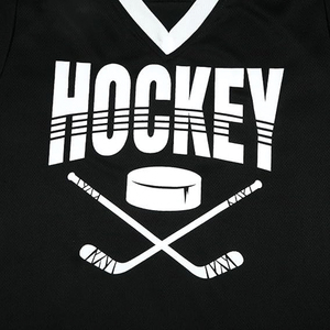Camiseta de Hockey sobre Hielo, Nueva, Equipamiento de Entrenamiento, Manga Larga, Cuello en V, Color Negro, Logotipo Personalizado, Jersey de Hockey para Hombre - Product Image 5