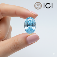 Diamant bleu vif fantaisie de 4 carats certifié IGI, de pureté VVS, de forme ovale, diamant bleu CVD cultivé en laboratoire, pierre brute pour bijoux de luxe