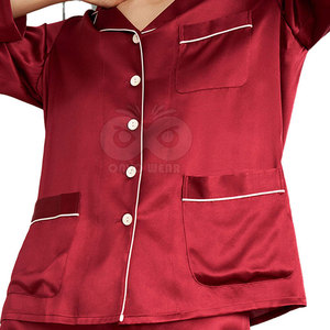 Ensemble de pyjama élégant en satin de soie pour femme, vêtements de détente à manches longues, vêtements de nuit doux et lisses, vêtements de maison, vente en gros - Product Image 6