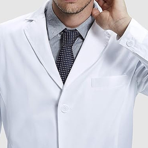 Fashionable White Pink Polyester/Cotton Lab Wear Hospital Custom Comfortable Woven <b>Long</b> Sleeves Nurse Medical Lab <b>Coat</b> Women - Product Image 2