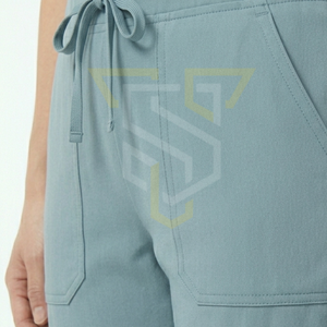 Conjunto de Uniforme Médico para Mujer en Color Verde Azulado con Bolsillos Delanteros, Uniformes de Hospital en Material de Algodón y Poliéster Tejido - Product Image 6