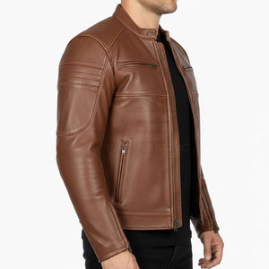 Nouvelle arrivée, tendance de la mode, veste de moto coupe-vent, grande taille, cuir véritable résistant, poignets ajustables, taille ajustable pour un usage quotidien - Product Image 5