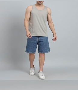 Débardeur de sport côtelé pour homme de haute qualité, coupe musclée, avec logo personnalisé - Product Image 2
