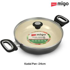 Juego de Utensilios de Cocina de Cerámica de 6 Piezas con Base de Inducción, Sartén Antiadherente con Tapa, Sartén para Freír, Sartén Tawa, 2 Espátulas, Libre de PTFE, PFOA y Metales Pesados - Product Image 5