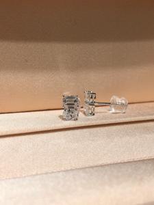 Emerald Round Brilliant Cut Lab Grown Diamond <b>Clip</b> <b>on</b> <b>Earrings</b> 14K White Gold 2ct Prong Set Minimalist Wedding Jewelry for Women - Product Image 5