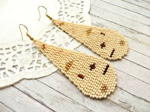 Pendientes de Cuentas con Diseño de Cara de Marfil, Hechos a Mano, Artísticos, Boho Chic, Elegantes, Joyería de Moda para Mujer, para Bodas y Aniversarios - Product Image 1