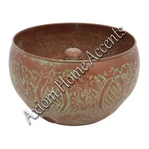 Pot de rangement élégant en métal pour tuyau d'arrosage avec couvercle, rangement extérieur classique pour patios par Axiom Home Accents, design artisanal - Product Image 5