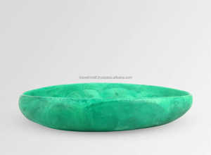 Plato Decorativo de Resina Verde con Diseño Moderno de Hojas y Patrón en Espiral, 100% Hecho a Mano, Estilo Europeo, para Hogar, Restaurante y Fiestas - Product Image 2