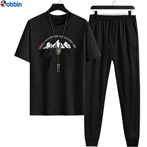 Conjunto Deportivo para Hombre, Simple, Suave y Cómodo, Cuello Redondo, Estampado, Nuevo Estilo, Venta Caliente, Informal, Elegante, a la Moda, Deportivo, 2 Piezas - Product Image 5