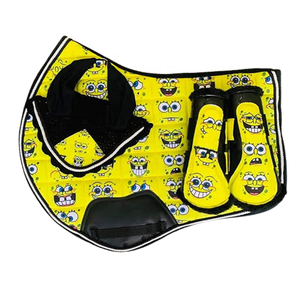 Ensemble de coussin de selle à imprimés de dessin animé/ensemble de coussin de selle à Sublimation schrracke avec cordon rouge doublure en bambou en polyester - Product Image 5