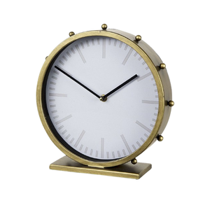 Handmade Modern <b>Gold</b> Antique <b>Round</b> <b>Table</b> Clock Decorative Metal Office Desk Clocks Decorative Customized <b>Side</b> <b>Table</b> Clock - Product Image 1