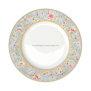 Disque de plateau rond d'affichage de nourriture de conception florale assiette de chargeur en émail de haute qualité vaisselle décorative assiette de service avec Logo - Product Image 6