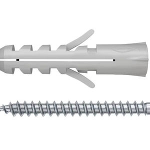 Cheville murale en nylon FISCHER S 8 PLUG, cheville en plastique nylon, cheville à surface rugueuse, vis. Fixations pour cadres - Product Image 1