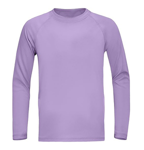 Chemise à manches longues unisexe pour enfants, en polyester à séchage rapide, de couleur violette - Product Image 1