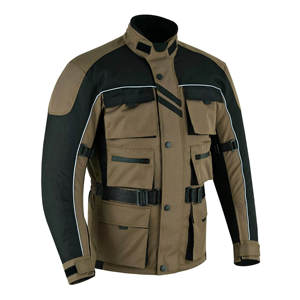Veste de moto unisexe coupe-vent à manches longues, bicolore beige et noir, pour l'extérieur, toutes saisons - Product Image 4