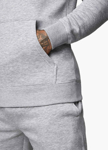 Sudadera con Capucha Gris Claro para Hombre, Corte Regular, Color Sólido, Ropa Casual, Tela French Terry, Diseño Transpirable - Product Image 3