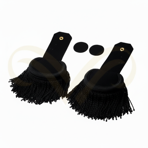 Premium Custom <b>Black</b> Bullion Fringe Epaulettes Shoulder <b>Boards</b> for Duty Uniform & Personal Defense Equipment - Product Image 2