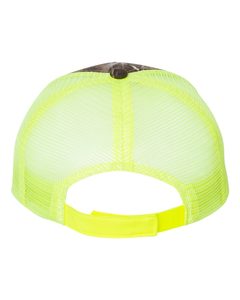 Unisex Camouflage Trucker <b>Cap</b> Mesh Fabric Adjustable Back Outdoor Casual Spring Summer 6-Panel Hat Neon Green Trim - Product Image 2