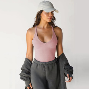 เสื้อกล้ามออกกำลังกายผู้หญิงขายส่ง เสื้อกล้ามซับเหงื่อ ทรง Racerback เหมาะสำหรับเจ้าของยิมในสหรัฐอเมริกา รับทำแบรนด์ตามสั่ง - Product Image 6