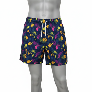 กางเกงว่ายน้ำชายแบบแห้งเร็ว OEM พร้อมเชือกผูกเอว พิมพ์ลายตามสั่ง โลโก้ตามสั่ง ชุดชายหาด ผ้าแคนวาสกันน้ำ ผ้ายืดโพลีเอสเตอร์ - Product Image 3