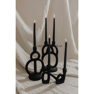 Modern Cone Candle Stand With Brass <b>Top</b> Gray Textured Base Home Decor Wedding And Parties Lightning Table Centerpiece Supplies - Product Image 2